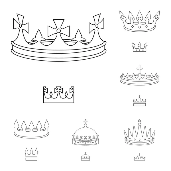 Vector illustration of queen and heraldic logo. Set of queen and vip stock vector illustration. — Stock Vector