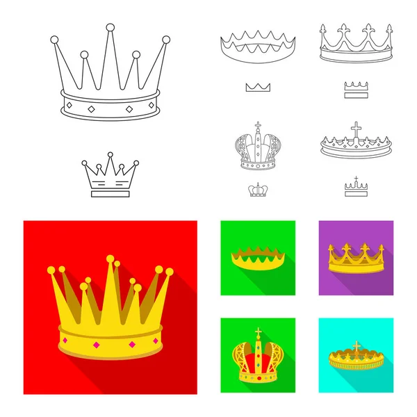 Vector illustration of medieval and nobility sign. Collection of medieval and monarchy stock vector illustration. — Stock Vector