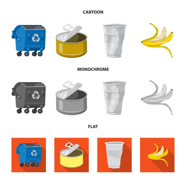 Isoliertes Objekt des Abladens und Sortierzeichens. Set von Dump und Junk-Vektor-Symbol für Aktien. — Stockvektor