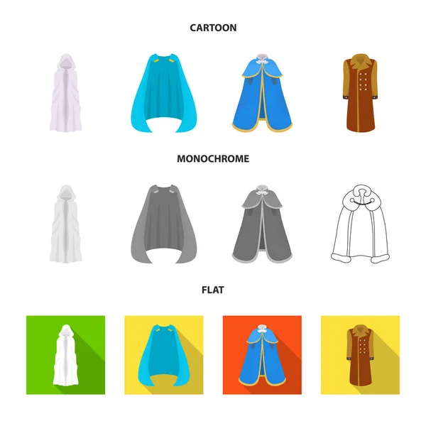 Vektor Illustration von Material und Bekleidung Zeichen. Sammlung von Material und Kleidungsvektorsymbol für Lager. — Stockvektor