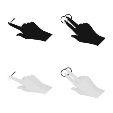 Dokunmatik ve el logo vektör tasarımı. Hisse senedi için dokunmatik ekran ve dokunmatik vektör simge topluluğu.