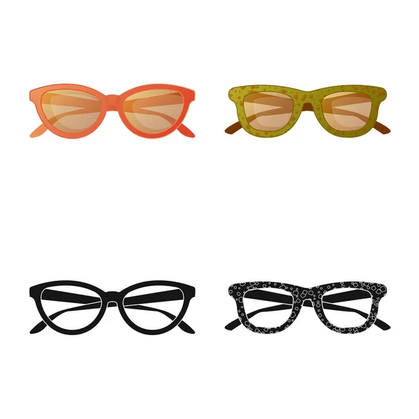 Illustration vectorielle des lunettes et du symbole des lunettes de soleil. Jeu de lunettes et accessoire illustration vectorielle de stock . — Image vectorielle