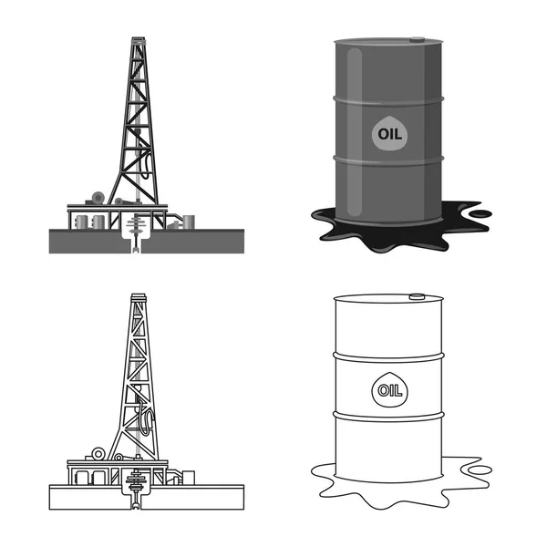 Petrol ve gaz işareti yalıtılmış nesne. Web için petrol ve benzin hisse senedi simgesi kümesi. — Stok Vektör