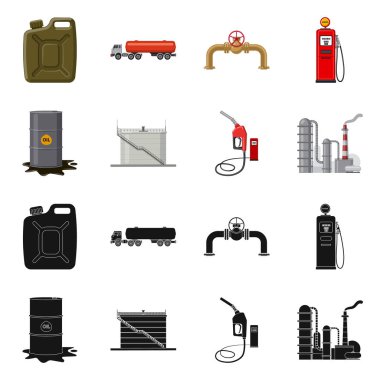 Petrol ve gaz simge vektör Illustration. Toplama petrol ve benzin vektör simge stok için.
