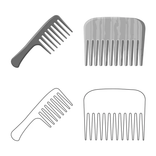 Illustration vectorielle de brosse et icône de cheveux. Collection d'icône vectorielle brosse et brosse à cheveux pour stock . — Image vectorielle