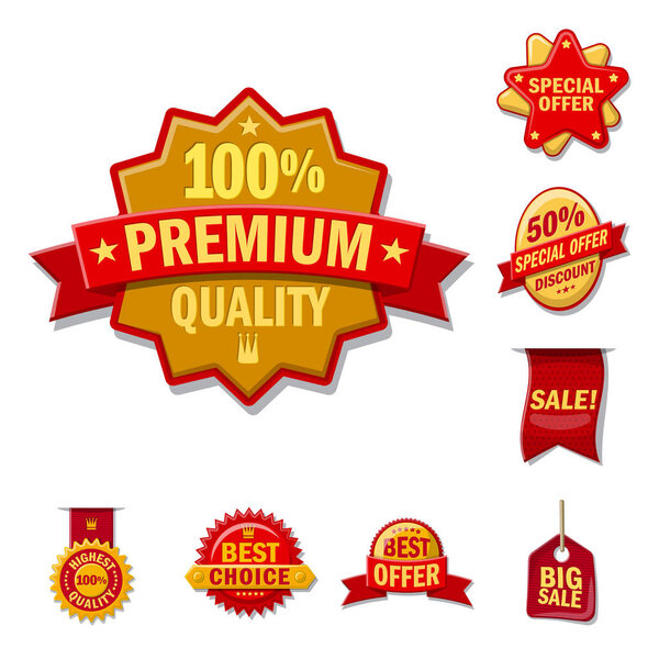 Isolated object of emblem and badge icon. Set of emblem and sticker stock vector illustration.
