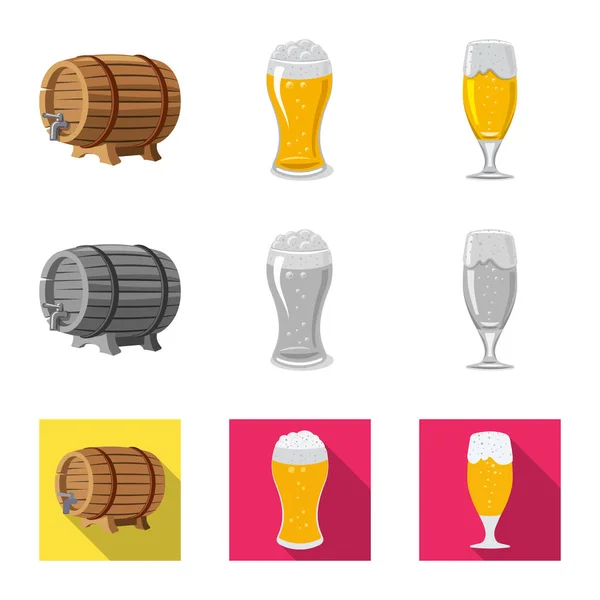 Ilustración vectorial de pub y símbolo de barra. Colección de pub y vector interior icono para stock . — Vector de stock