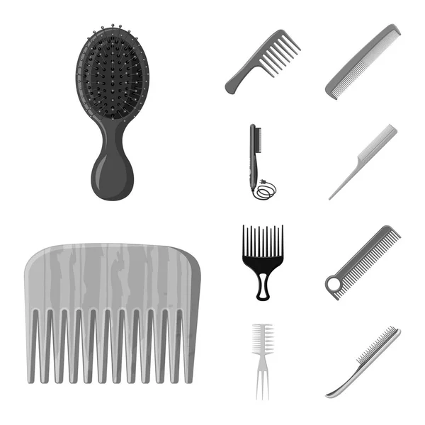 Conception vectorielle de pinceau et signe capillaire. Collection de brosse et brosse à cheveux symbole de stock pour la toile . — Image vectorielle