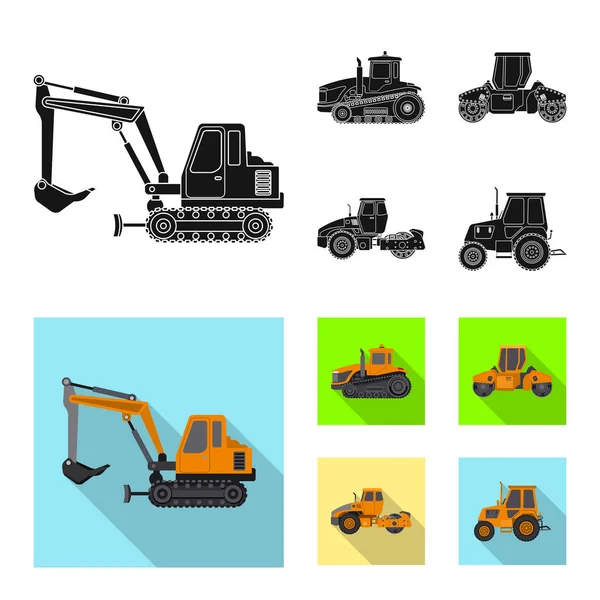 Vector ontwerp van bouw- en constructie-pictogram. Collectie van bouw en machines aandelensymbool voor web. — Stockvector