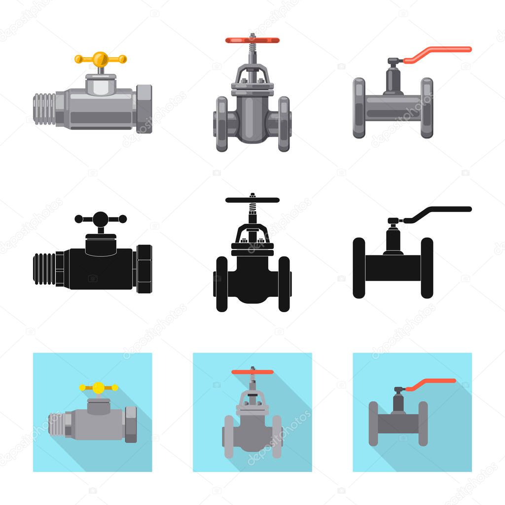 Vector illustration of pipe and tube icon. Collection of pipe and pipeline stock symbol for web.
