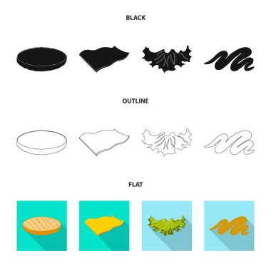 Yalıtılmış nesne burger ve sandviç sembolü. Web için burger ve dilim hisse senedi simgesi kümesi.