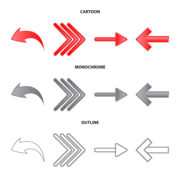 Vektorillustration von Element und Pfeilzeichen. Element- und Richtungsvektorsymbole für Aktien. — Stockvektor