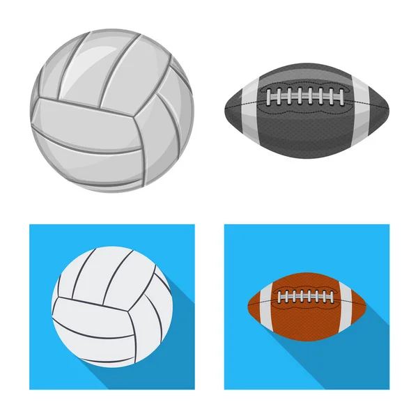 Design vettoriale dello sport e del simbolo della palla. Raccolta di icone sportive e vettoriali atletiche per stock . — Vettoriale Stock
