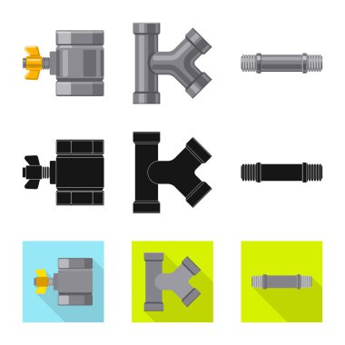 Boru ve tüp işareti yalıtılmış nesne. Boru ve boru hattı vektör simgesini hissenin topluluğu.