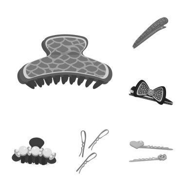 Kuaförlük ve hairclip simge vektör Illustration. Güzellik ve moda stok vektör çizim topluluğu.