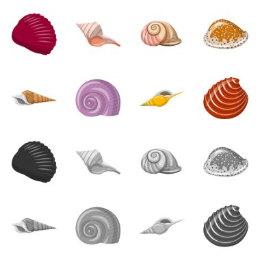 İşareti hayvan ve dekorasyon izole nesne. Web için hayvan ve okyanus hisse senedi simgesi kümesi.