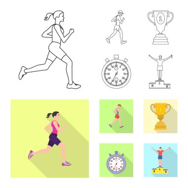 Spor ve kazanan logo vektör Illustration. Spor ve fitness hisse senedi simgesi için web topluluğu.