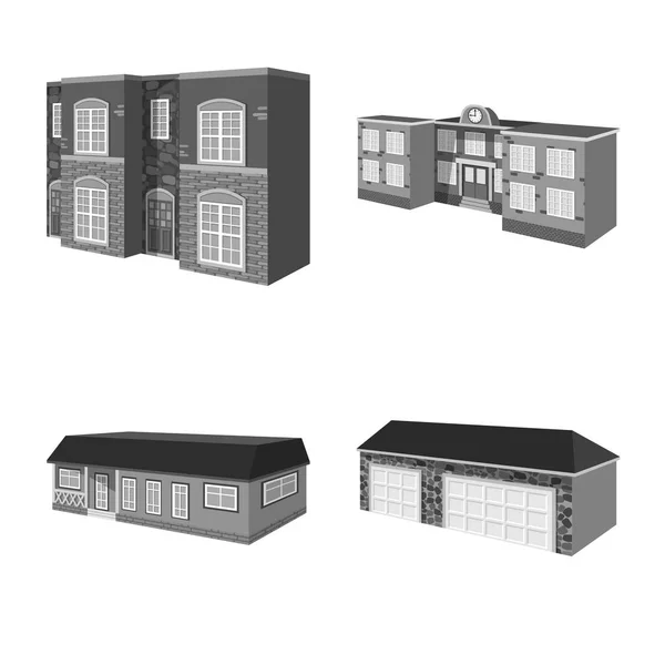 건축과 부동산 상징의 벡터 디자인입니다. 웹에 대 한 건축과 주택 주식 기호 집합. — 스톡 벡터