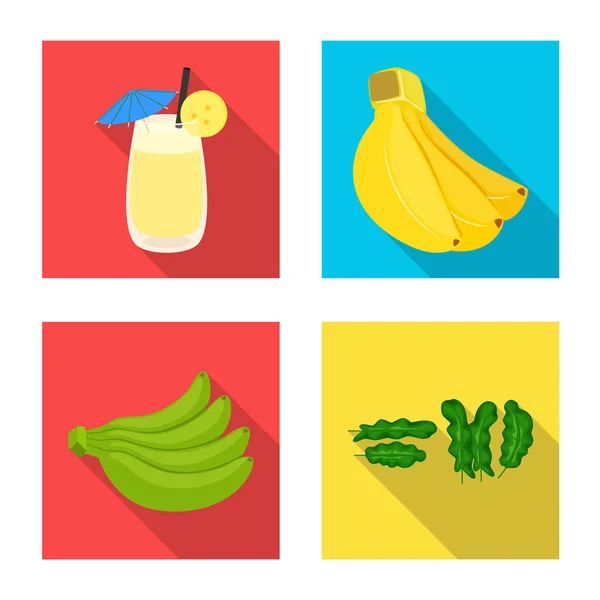 Diseño vectorial de símbolo natural y vegetariano. Conjunto de icono de vector natural y de comer para la acción . — Vector de stock