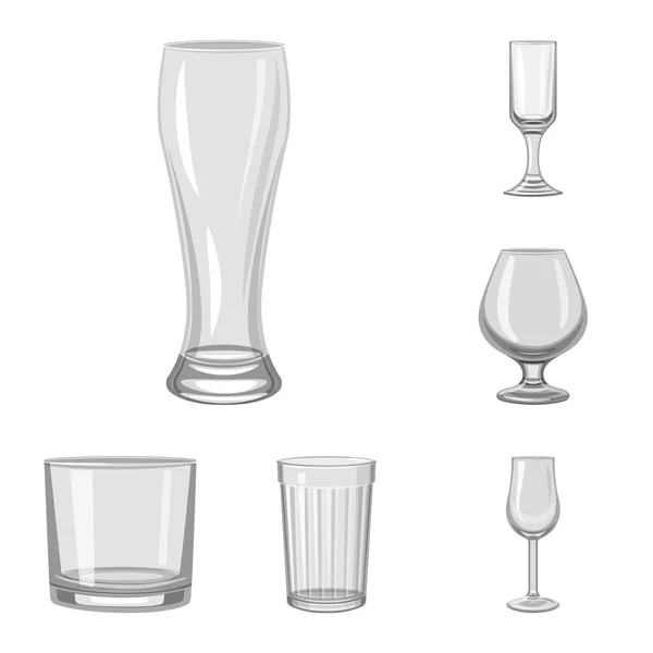 Geïsoleerde object van capaciteit en glaswerk symbool. Collectie van capaciteit en restaurant vector pictogram voor voorraad. — Stockvector