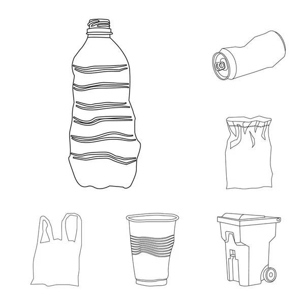 Ilustración vectorial del símbolo de basura y ecología. Recogida de basura y reciclaje símbolo de stock para la web . — Vector de stock