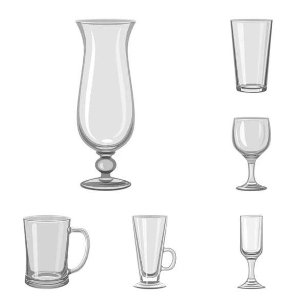 Vektor-Illustration von Kapazität und Glaszeichen. Sammlung von Kapazitäten und Restaurant-Vektor-Symbol für Aktien. — Stockvektor