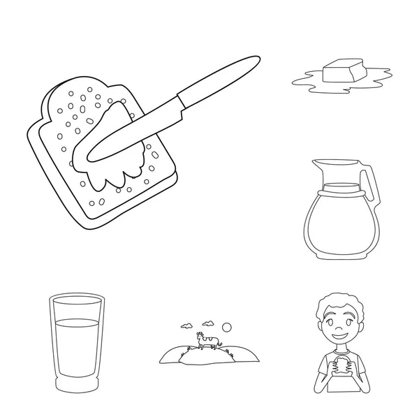 Diseño vectorial del símbolo de margarina y colesterol. Colección de margarina e ingrediente stock vector ilustración . — Vector de stock