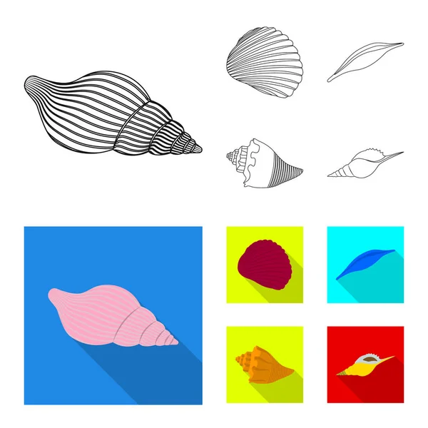 Vektor design av ikonen djur och dekoration. Samling av djur- och ocean vektor ikonen för lager. — Stock vektor