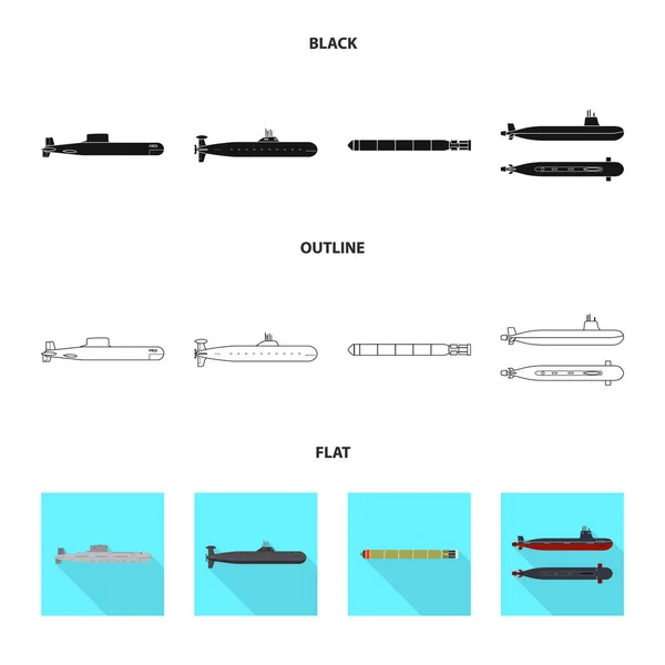 Ilustracja wektorowa wojny i statek logo. Kolekcja wojny i floty wektor ikona na magazynie. — Wektor stockowy