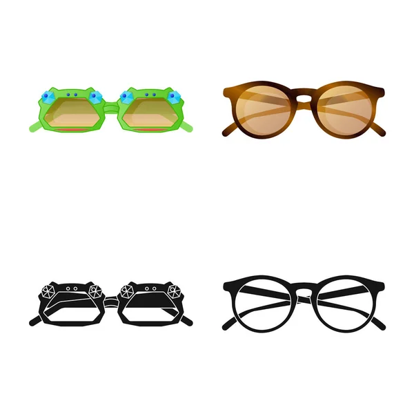 Conception vectorielle de lunettes et de lunettes de soleil symbole. Collection de lunettes et accessoire stock symbole pour web . — Image vectorielle
