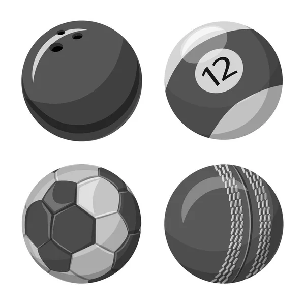Objet isolé de sport et symbole de balle. Collection d'icônes vectorielles sportives et athlétiques pour stock . — Image vectorielle