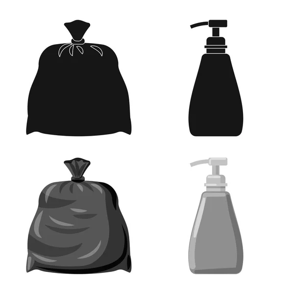 Векторні ілюстрації очищення та сервісного логотипу. Набір символів прибирання та побутового запасу для Інтернету . — стоковий вектор