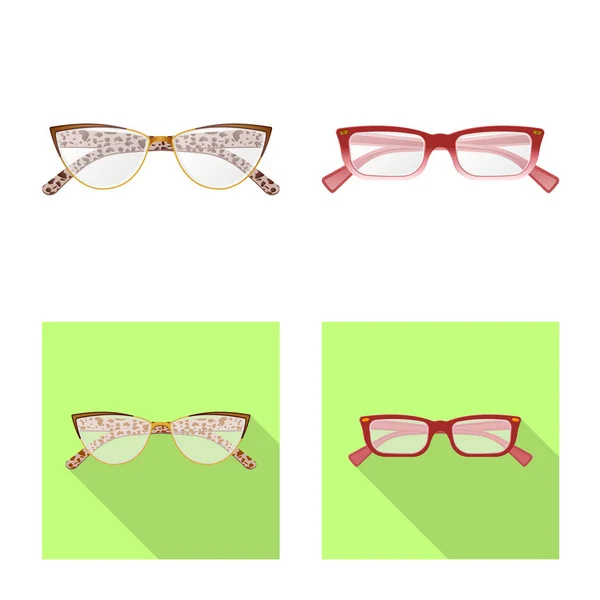 Illustration vectorielle des lunettes et du symbole du cadre. Collection de lunettes et accessoires illustration vectorielle de stock . — Image vectorielle