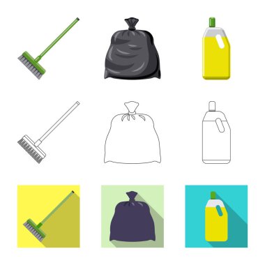 Temizlik ve servis logo vektör tasarımı. Temizlik ve ev hisse senedi simgesi için web topluluğu.