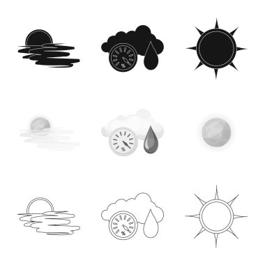 Hava ve iklim işareti vektör Illustration. Hava ve bulut hisse senedi simgesi için web topluluğu.