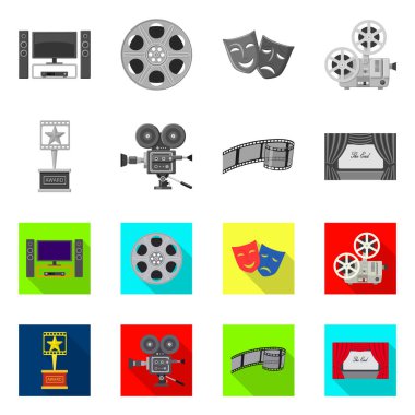 Televizyon ve işareti filme vektör tasarımı. Televizyon ve hisse senedi vektör çizim ile ilgilenen.