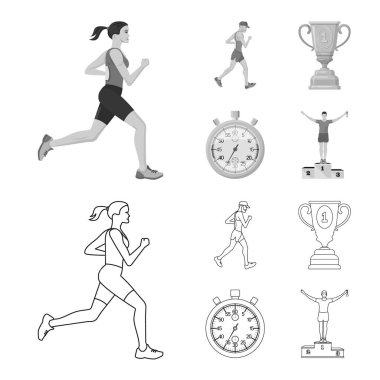 Spor ve kazanan logo vektör Illustration. Spor ve fitness hisse senedi vektör çizim topluluğu.