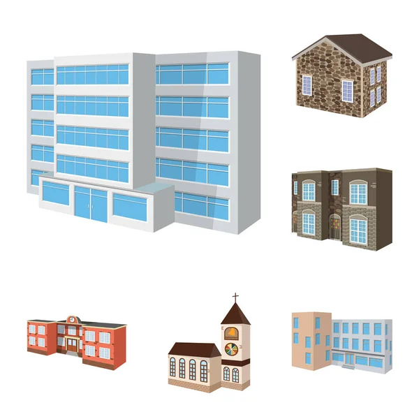 Ilustración vectorial de edificio y símbolo del hogar. Colección de construcción y construcción icono vectorial para stock . — Vector de stock