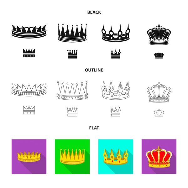 Ilustração vetorial do ícone medieval e da nobreza. Conjunto de medieval e monarquia símbolo de estoque para web . — Vetor de Stock