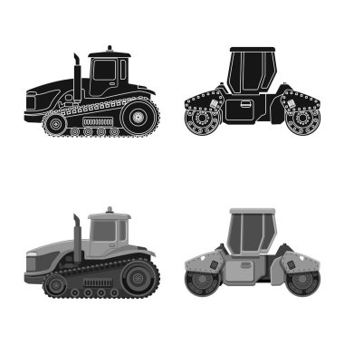 Yapı ve inşaat işareti yalıtılmış nesne. Hisse senedi için yapı ve makine vektör simge topluluğu.