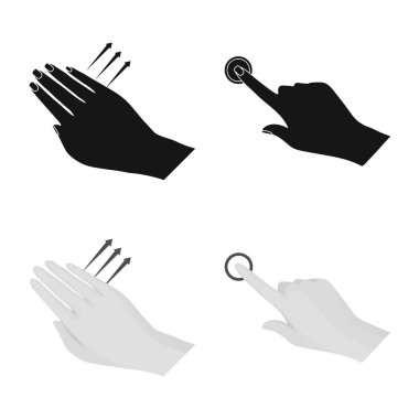 Dokunmatik ve el simge vektör Illustration. Dokunmatik ekran ayarla ve stok için vektör simgeye dokunun.