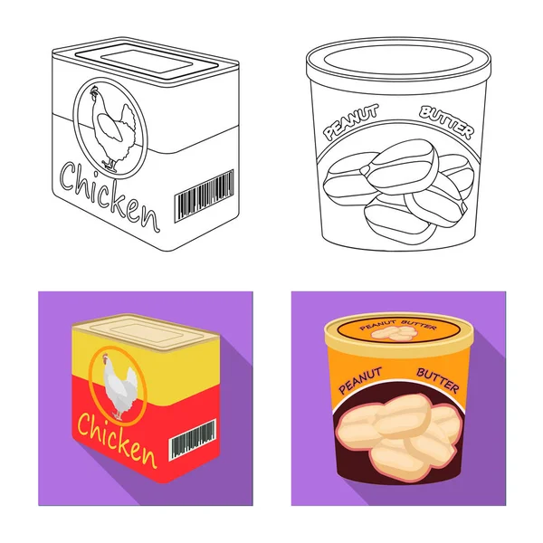 Ilustracja wektorowa może i żywności ikony. Zbiór może i pakiet Stockowa ilustracja wektorowa. — Wektor stockowy