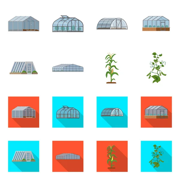 温室和植物符号的向量例证。一套温室和花园股票符号的网站. — 图库矢量图片