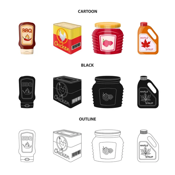 Objeto aislado de lata e icono de comida. Colección de lata y paquete icono vectorial para stock . — Vector de stock