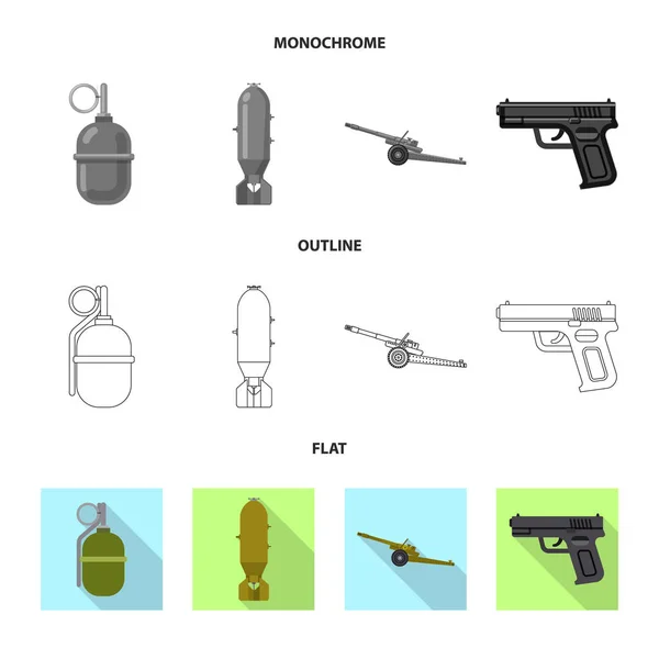 武器和枪图标的矢量例证。武器和陆军股票矢量图集. — 图库矢量图片