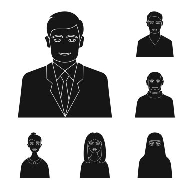 Fotoğraf ve karakter logo vektör Illustration. Stok fotoğraf ve yüz vektör simgesi topluluğu.