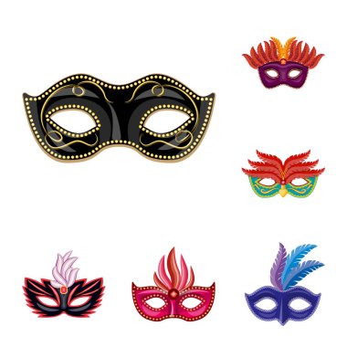 Karnaval ve tiyatro simge vektör tasarımı. Karnaval ve gizem hisse senedi simgesi için web topluluğu.
