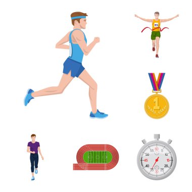 Adım ve sprint logo vektör Illustration. Adım ve sprinter hisse senedi simgesi için web topluluğu.