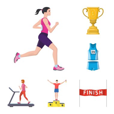 Adım ve sprint simge vektör Illustration. Adım ve sprinter hisse senedi simgesi için web topluluğu.