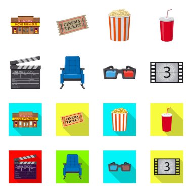 Televizyon ve filme simge vektör Illustration. Televizyon ve hisse senedi için vektör simge ile ilgilenen koleksiyonu.